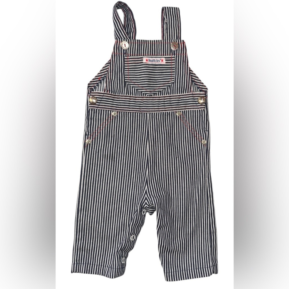 Health-Tex vintage blue Striped overalls 3 months